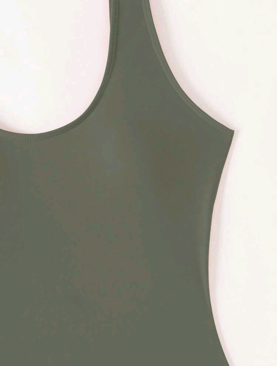 Trendy One Piece Swimwear - Navy Blue & Olive Green