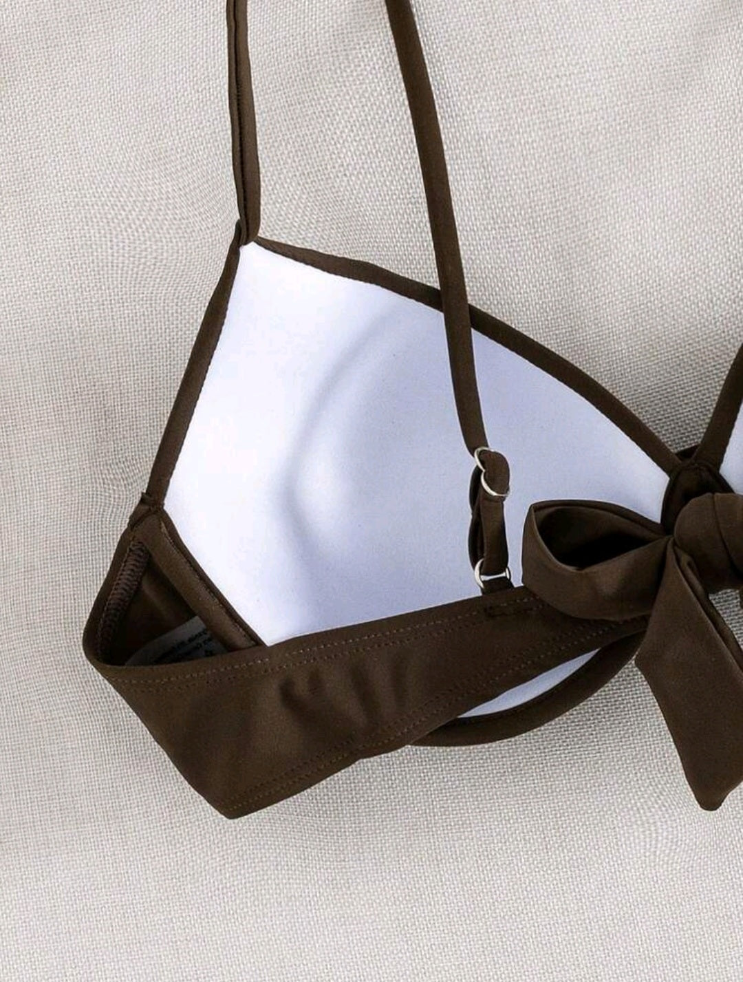 Twist Push Up Bikini Top - Chocolate Brown