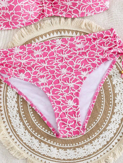 2 Pieces High Waisted Strapless Swimwear