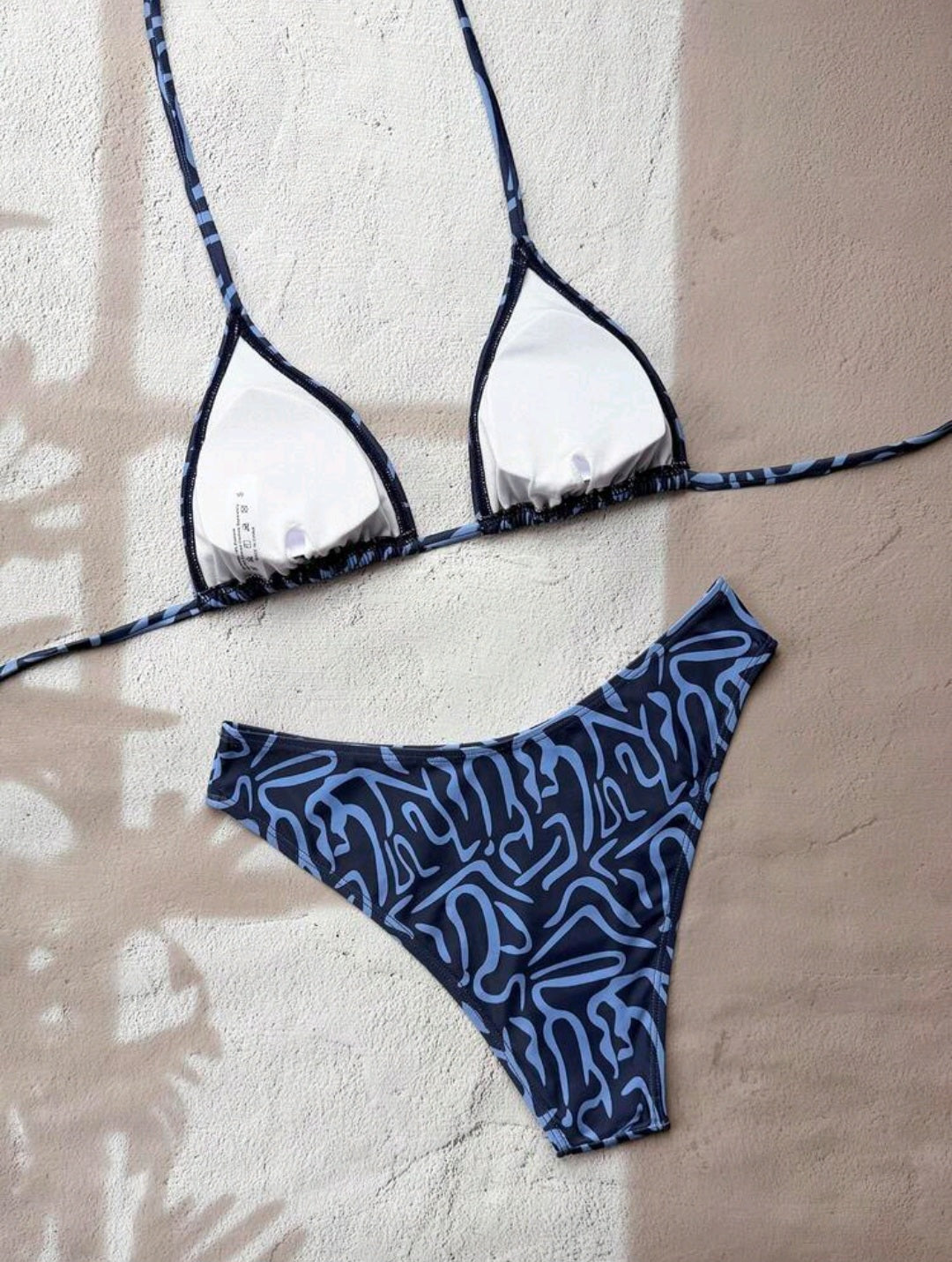 2 Pieces Triangle Navy Blue Bikini