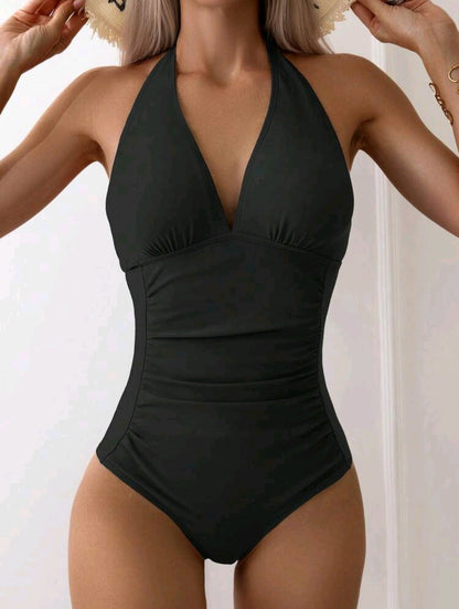 Trendy One piece Olive Green Swimwear