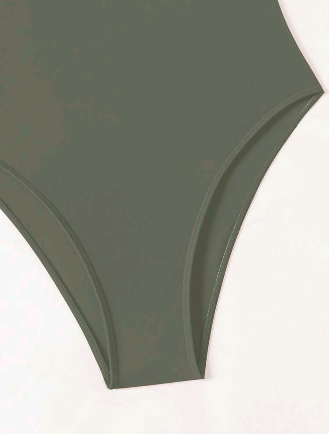 Trendy One Piece Swimwear - Navy Blue & Olive Green