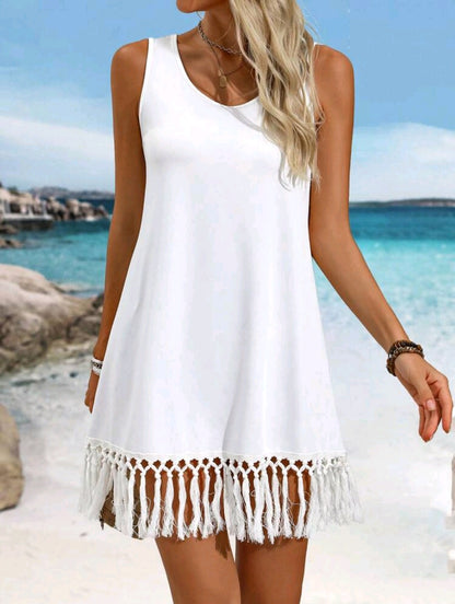 Trendy White Cover Up Beach Wear