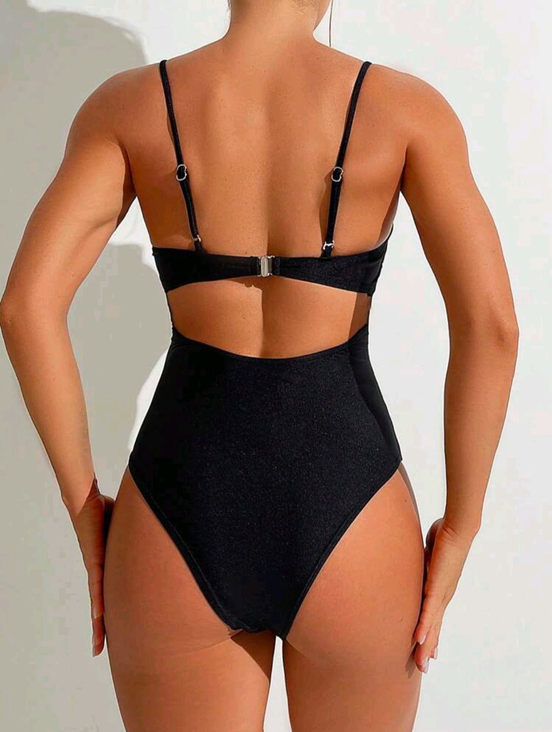 One Piece Strapless Black Bikini