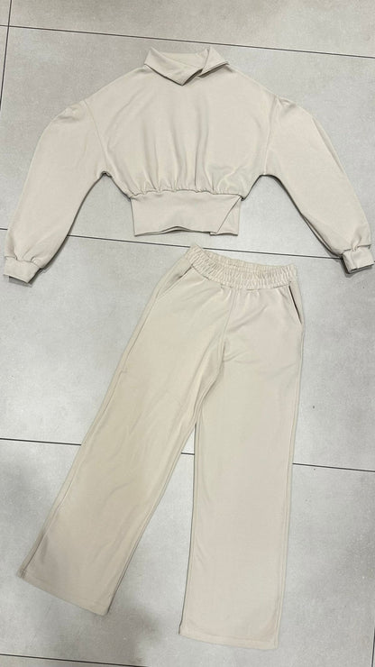 Trendy Cotton Sweatsuit - Dark Brown