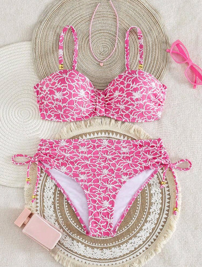2 Pieces High Waisted Strapless Swimwear
