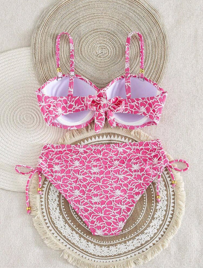 2 Pieces High Waisted Strapless Swimwear