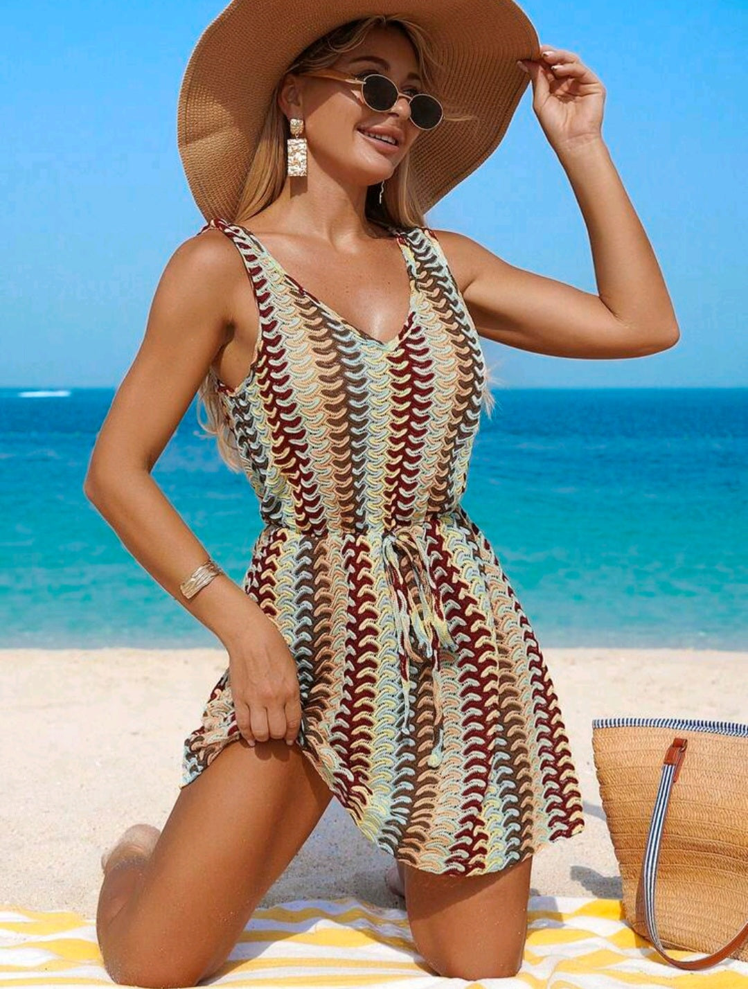 Trendy Multicolor Beach Dress