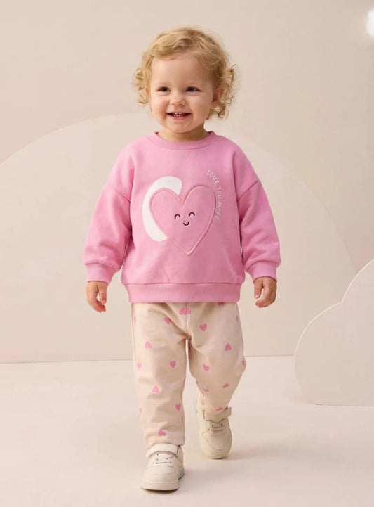 Trendy Kids Cotton Set - Pink Hearts