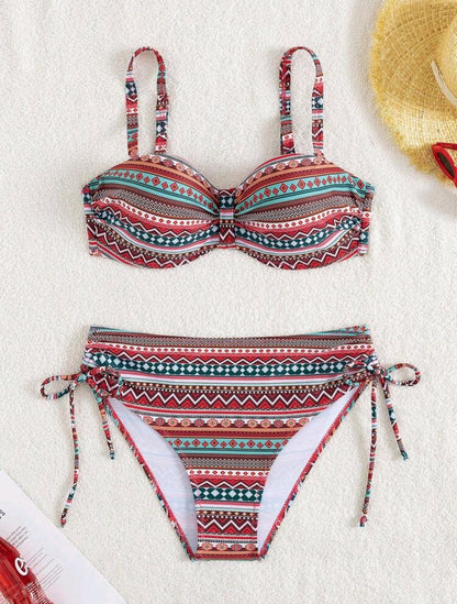 Trendy 2 pieces colorful Swimsuit