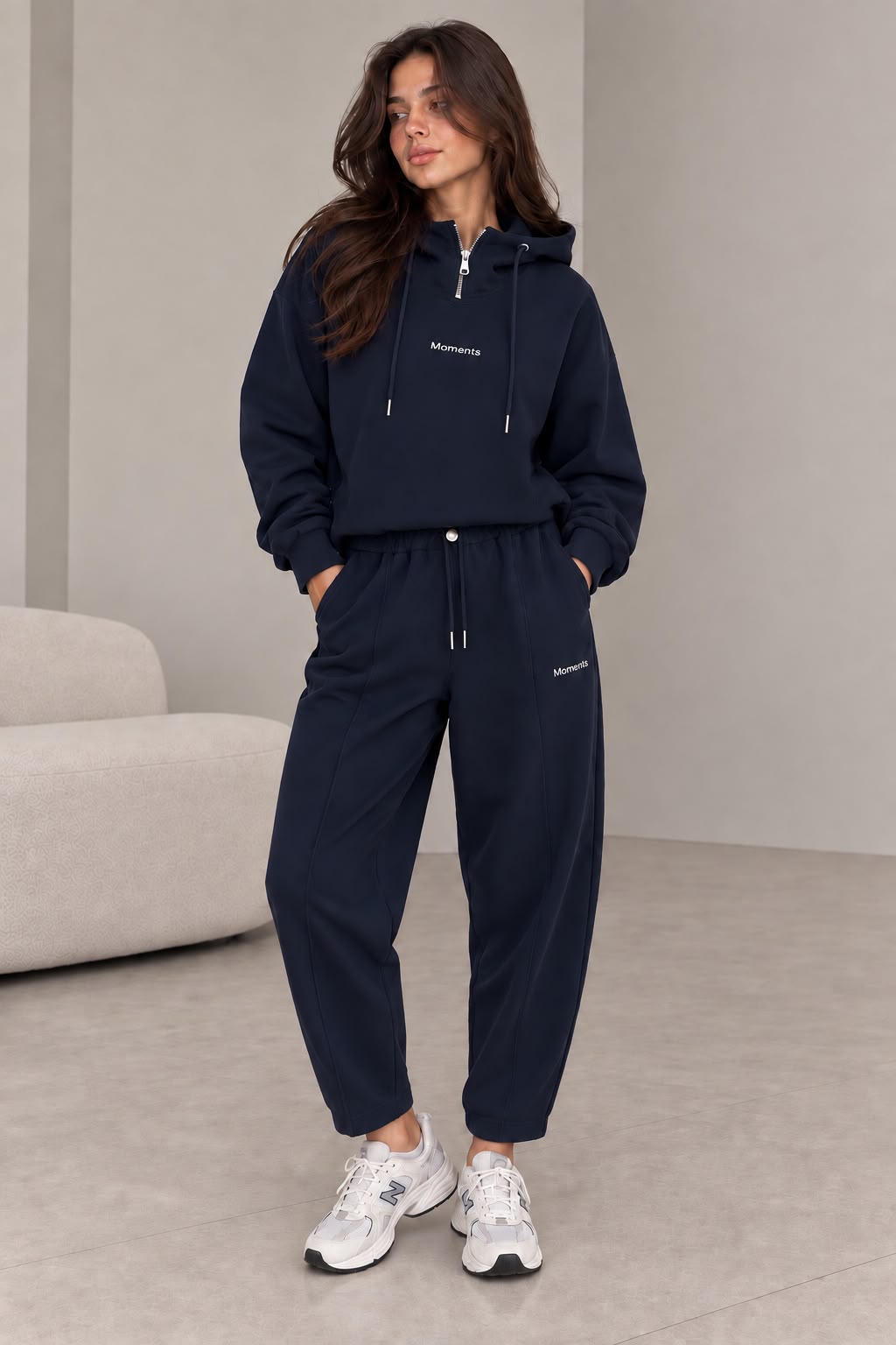 Trendy Sweatsuit - Half Zipper