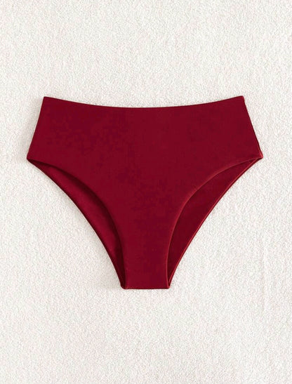 High Waisted Swimsuit Bottom - Red