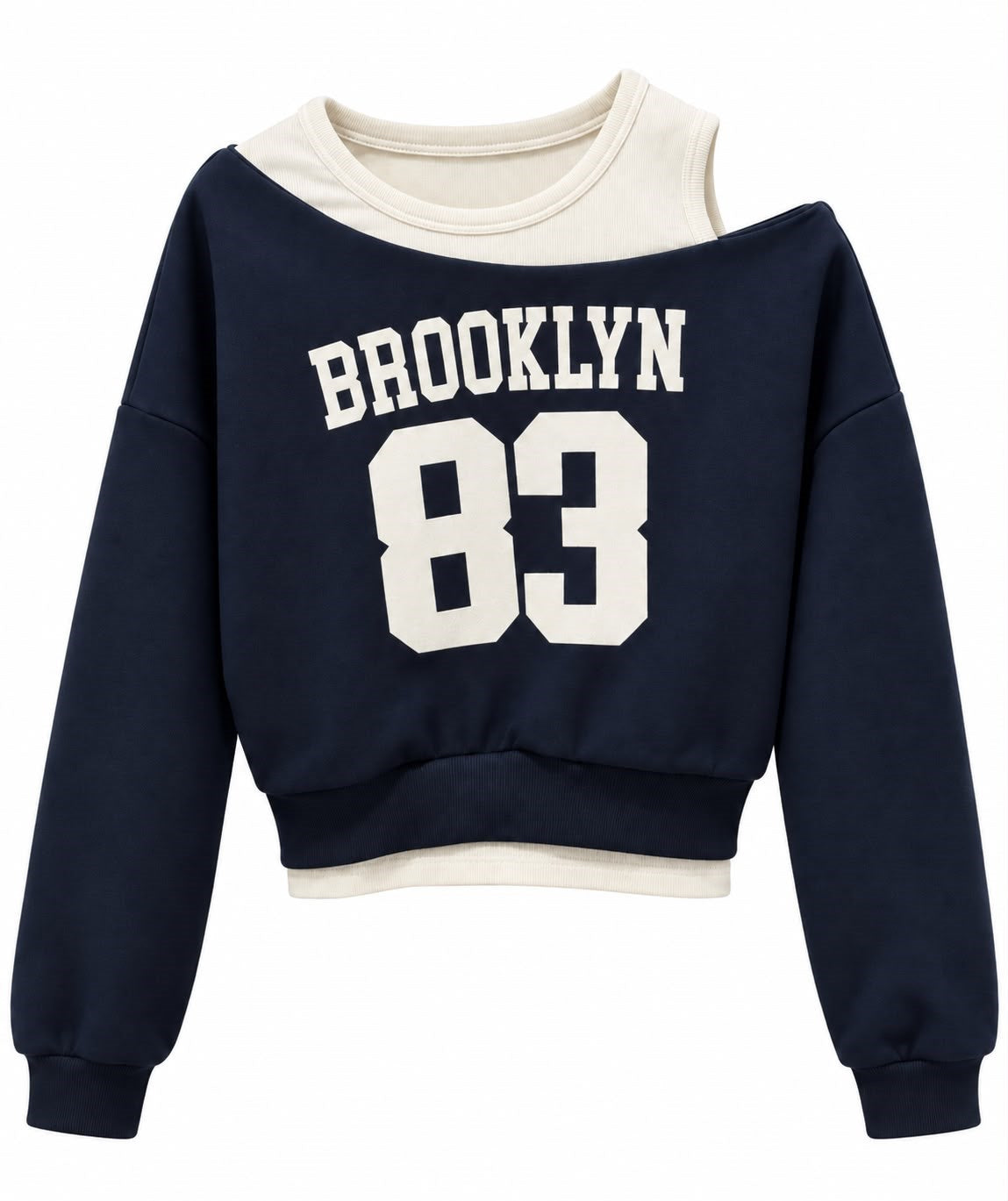 “Brooklyn 83” Off-Shoulder Sweatshirt