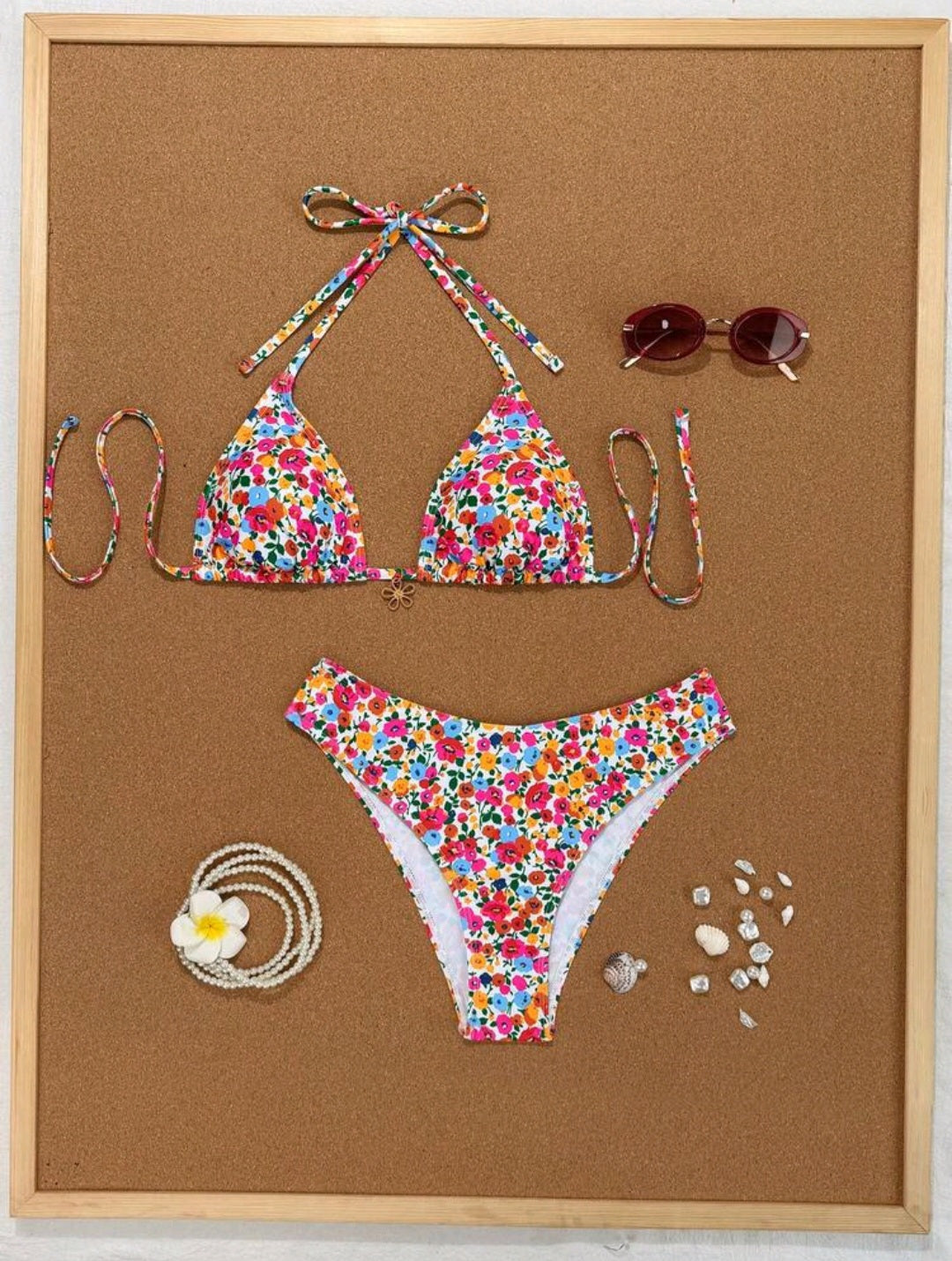 2 Piece Triangle Floral Bikini
