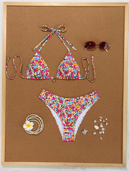 2 Piece Triangle Floral Bikini