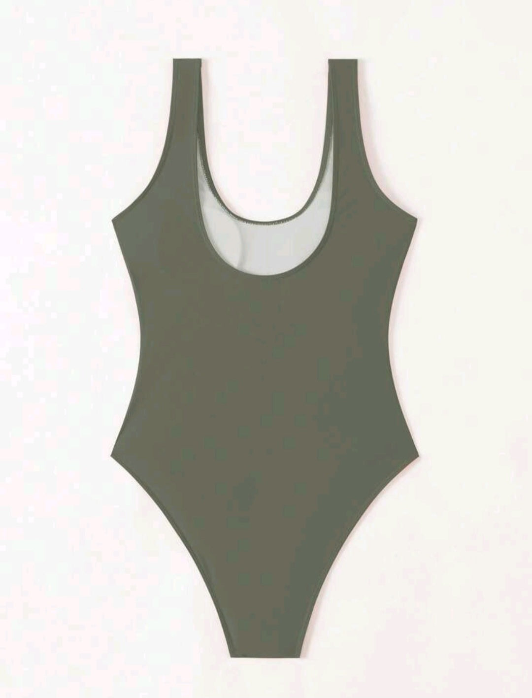 Trendy One Piece Swimwear - Navy Blue & Olive Green