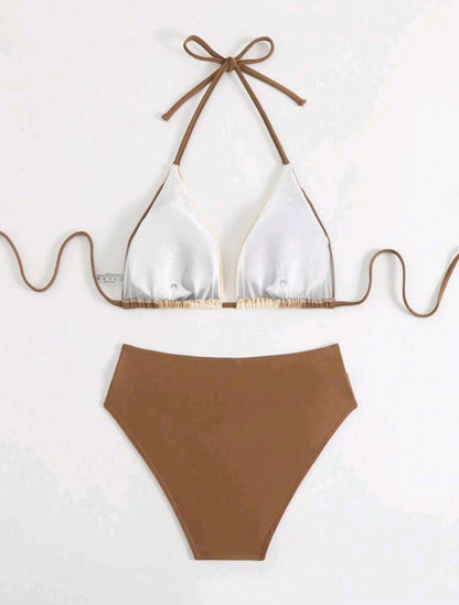 Trendy 2 pieces Multi-Color Swimsuit