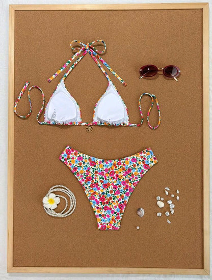 2 Piece Triangle Floral Bikini