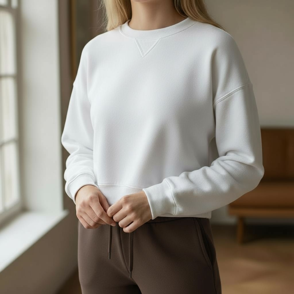 Sweat Shirt - Round Neck crop Hoodie