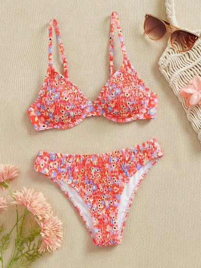 Trendy 2 Pieces Floral Bikini