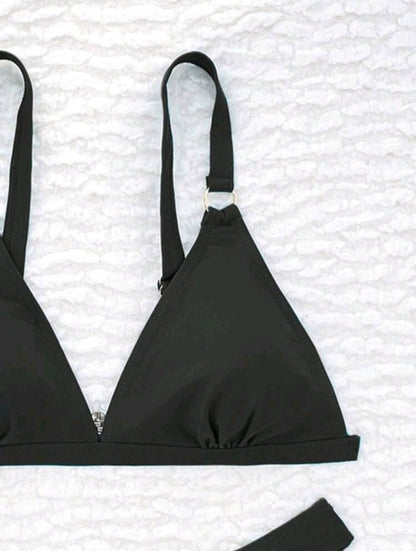 Trendy 2 pieces Swimsuit - black & burgundy