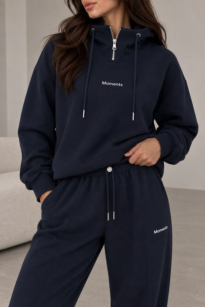 Trendy Sweatsuit - Half Zipper