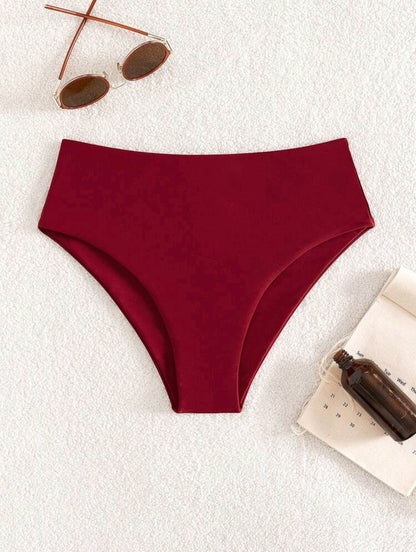 High Waisted Swimsuit Bottom - Red