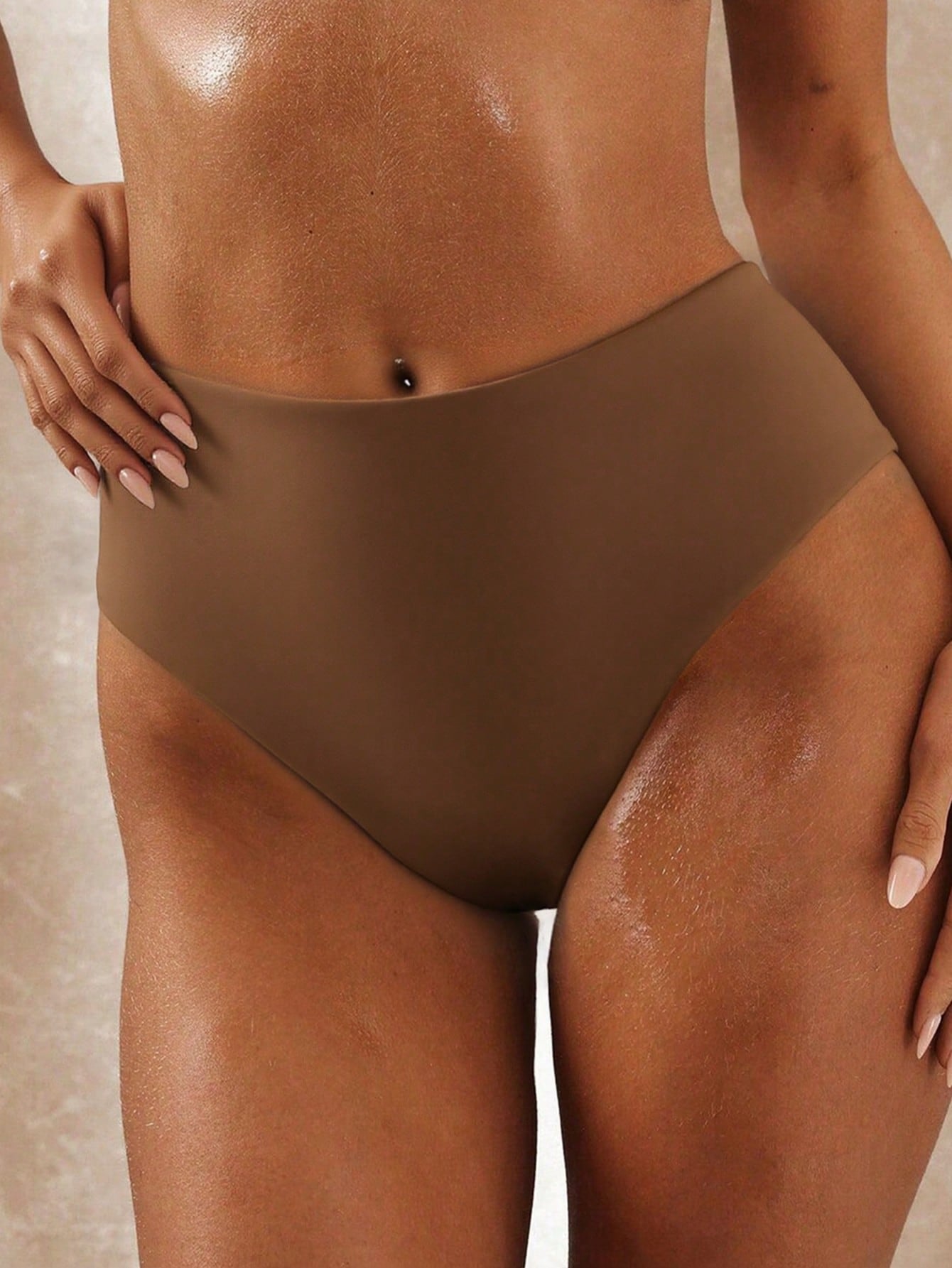 High Waisted Swimsuit Bottom - Brown