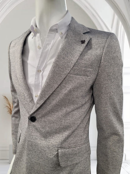 Men's Trendy Blazer - grey and black