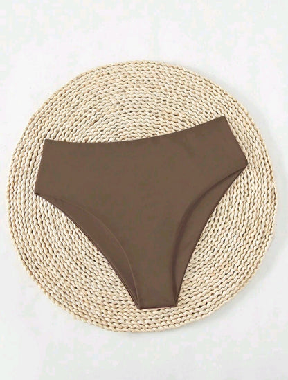 High Waisted Swimsuit Bottom - Brown
