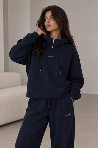 Trendy Sweatsuit - Half Zipper