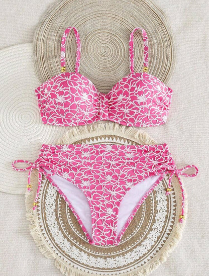 2 Pieces High Waisted Strapless Swimwear