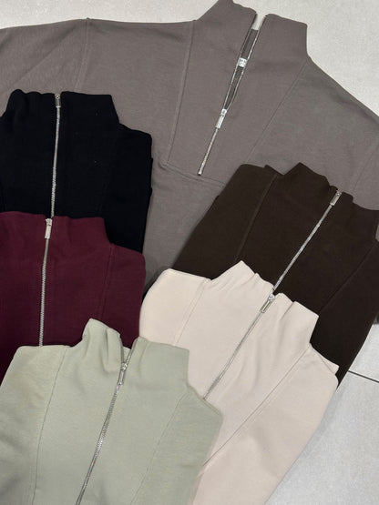 Trendy Half Zipper Hoodie