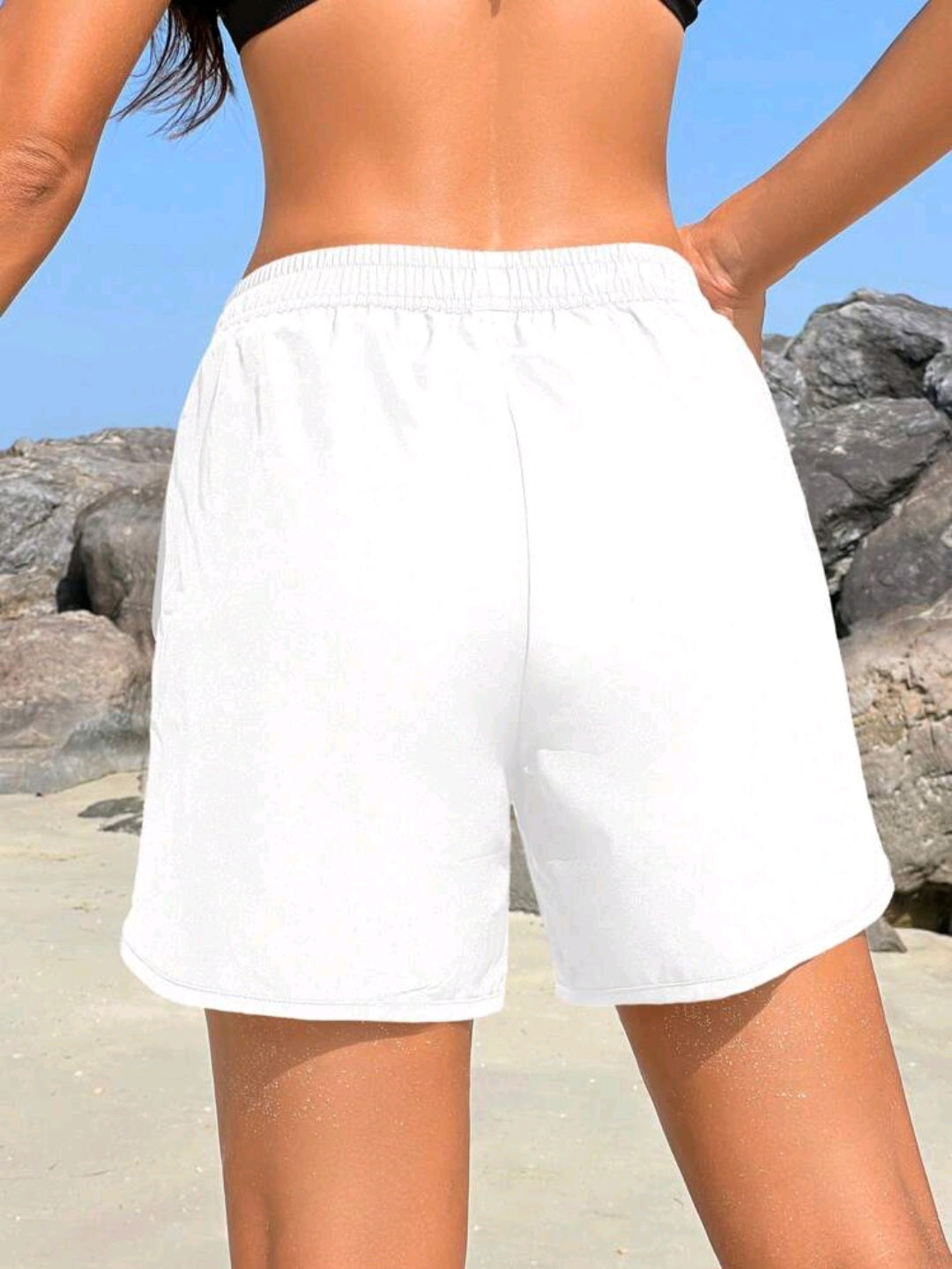 Trendy Basic Beach White Short