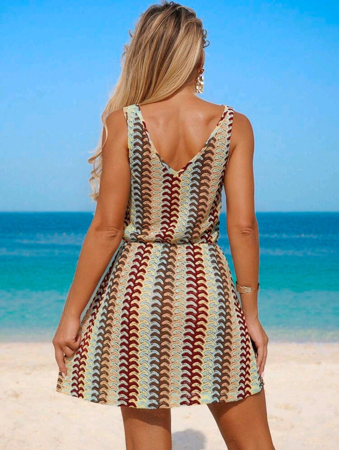 Trendy Multicolor Beach Dress