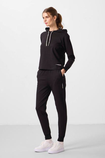 Cotton Black Sweat Suit
